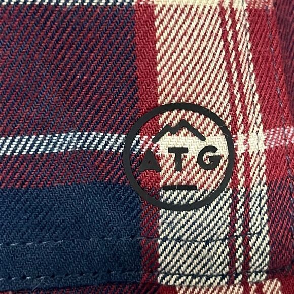 Wrangler ATG Men’s Mix Material Long Sleeve Plaid Button Down Shirt- Medium - Picture 10 of 16